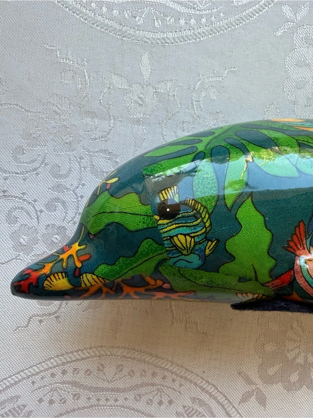 Sea/Marine Life Dolphin Ceramic Home Decor Art Design Piece Multicolored Graphic